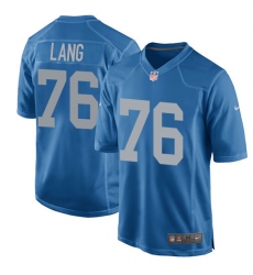 Men's Nike Detroit Lions #76 T.J. Lang Game Blue Alternate NFL Jersey