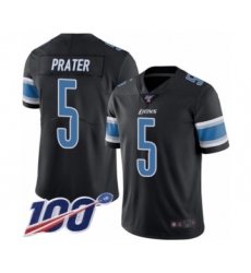 Men's Detroit Lions #5 Matt Prater Limited Black Rush Vapor Untouchable 100th Season Football Jersey