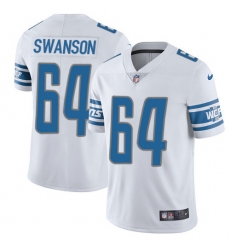 Men's Nike Detroit Lions #64 Travis Swanson Elite White NFL Jersey