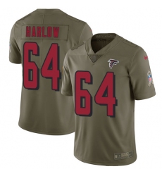 Youth Nike Atlanta Falcons #64 Sean Harlow Limited Olive 2017 Salute to Service NFL Jersey