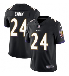 Men's Nike Baltimore Ravens #24 Brandon Carr Black Alternate Vapor Untouchable Limited Player NFL Jersey