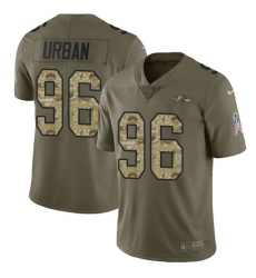 Youth Nike Baltimore Ravens #96 Brent Urban Limited Olive/Camo Salute to Service NFL Jersey