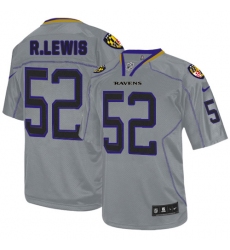 Youth Nike Baltimore Ravens #52 Ray Lewis Elite Lights Out Grey NFL Jersey