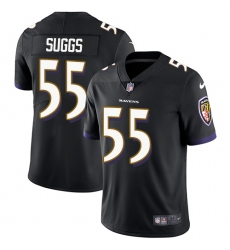 Youth Nike Baltimore Ravens #55 Terrell Suggs Black Alternate Vapor Untouchable Limited Player NFL Jersey