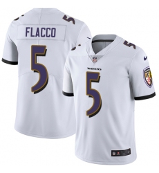 Men's Nike Baltimore Ravens #5 Joe Flacco White Vapor Untouchable Limited Player NFL Jersey