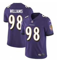Youth Nike Baltimore Ravens #98 Brandon Williams Purple Team Color Vapor Untouchable Limited Player NFL Jersey