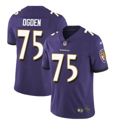 Men's Nike Baltimore Ravens #75 Jonathan Ogden Purple Team Color Vapor Untouchable Limited Player NFL Jersey