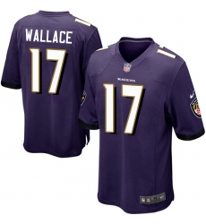 Men's Nike Baltimore Ravens #17 Mike Wallace Game Purple Team Color NFL Jersey