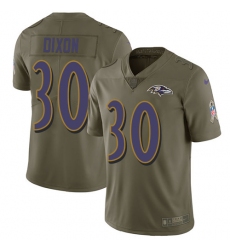 Men's Nike Baltimore Ravens #30 Kenneth Dixon Limited Olive 2017 Salute to Service NFL Jersey