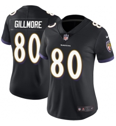 Women's Nike Baltimore Ravens #80 Crockett Gillmore Black Alternate Vapor Untouchable Limited Player NFL Jersey