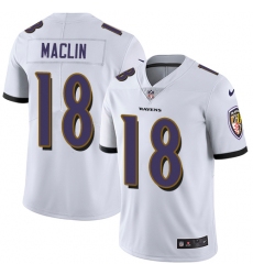 Men's Nike Baltimore Ravens #18 Jeremy Maclin White Vapor Untouchable Limited Player NFL Jersey