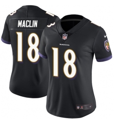 Women's Nike Baltimore Ravens #18 Jeremy Maclin Black Alternate Vapor Untouchable Limited Player NFL Jersey