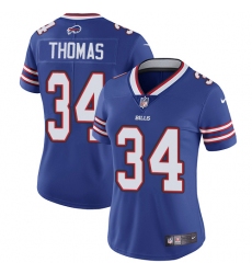 Women's Nike Buffalo Bills #34 Thurman Thomas Royal Blue Team Color Vapor Untouchable Limited Player NFL Jersey
