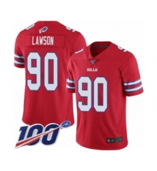 Men's Buffalo Bills #90 Shaq Lawson Limited Red Rush Vapor Untouchable 100th Season Football Jersey