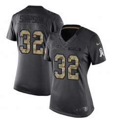 Women's Nike Buffalo Bills #32 O. J. Simpson Limited Black 2016 Salute to Service NFL Jersey