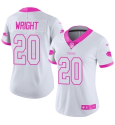 Women's Nike Buffalo Bills #20 Shareece Wright Limited White/Pink Rush Fashion NFL Jersey