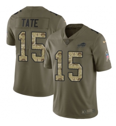 Youth Nike Buffalo Bills #15 Brandon Tate Limited Olive/Camo 2017 Salute to Service NFL Jersey