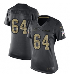 Women's Nike Buffalo Bills #64 Richie Incognito Limited Black 2016 Salute to Service NFL Jersey