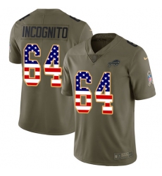 Youth Nike Buffalo Bills #64 Richie Incognito Limited Olive/USA Flag 2017 Salute to Service NFL Jersey