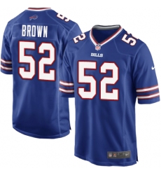 Men's Nike Buffalo Bills #52 Preston Brown Game Royal Blue Team Color NFL Jersey