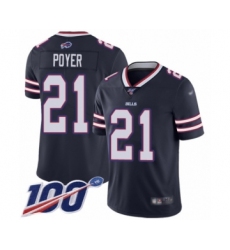 Men's Buffalo Bills #21 Jordan Poyer Limited Navy Blue Inverted Legend 100th Season Football Jersey