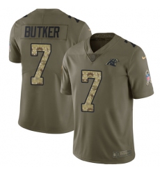 Youth Nike Carolina Panthers #7 Harrison Butker Limited Olive/Camo 2017 Salute to Service NFL Jersey