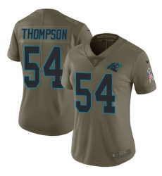 Women's Nike Carolina Panthers #54 Shaq Thompson Limited Olive 2017 Salute to Service NFL Jersey