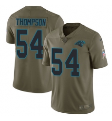 Youth Nike Carolina Panthers #54 Shaq Thompson Limited Olive 2017 Salute to Service NFL Jersey