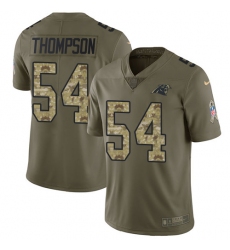 Youth Nike Carolina Panthers #54 Shaq Thompson Limited Olive/Camo 2017 Salute to Service NFL Jersey