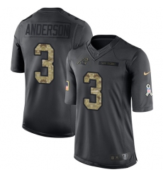 Youth Nike Carolina Panthers #3 Derek Anderson Limited Black 2016 Salute to Service NFL Jersey