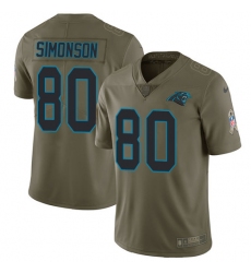 Youth Nike Carolina Panthers #80 Scott Simonson Limited Olive 2017 Salute to Service NFL Jersey