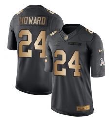 Men's Nike Chicago Bears #24 Jordan Howard Limited Black/Gold Salute to Service NFL Jersey
