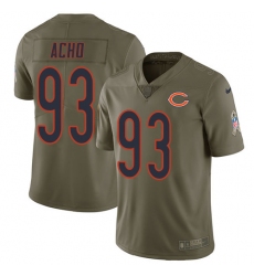 Youth Nike Chicago Bears #93 Sam Acho Limited Olive 2017 Salute to Service NFL Jersey