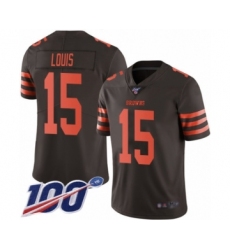 Men's Cleveland Browns #15 Ricardo Louis Limited Brown Rush Vapor Untouchable 100th Season Football Jersey