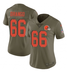 Women's Nike Cleveland Browns #66 Spencer Drango Limited Olive 2017 Salute to Service NFL Jersey