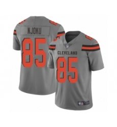 Men's Cleveland Browns #85 David Njoku Limited Gray Inverted Legend Football Jersey