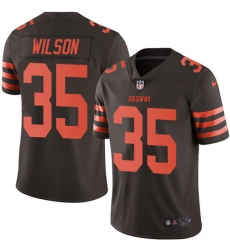 Men's Nike Cleveland Browns #35 Howard Wilson Elite Brown Rush Vapor Untouchable NFL Jersey