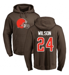 NFL Nike Cleveland Browns #24 Howard Wilson Brown Name & Number Logo Pullover Hoodie