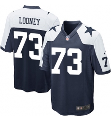 Men's Nike Dallas Cowboys #73 Joe Looney Game Navy Blue Throwback Alternate NFL Jersey