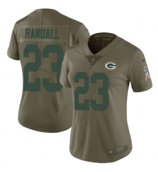 Women's Nike Green Bay Packers #23 Damarious Randall Limited Olive 2017 Salute to Service NFL Jersey