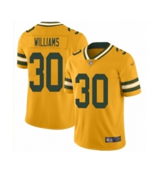 Men's Green Bay Packers #30 Jamaal Williams Limited Gold Inverted Legend Football Jersey