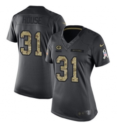 Women's Nike Green Bay Packers #31 Davon House Limited Black 2016 Salute to Service NFL Jersey