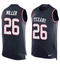 Men's Nike Houston Texans #26 Lamar Miller Limited Navy Blue Player Name & Number Tank Top NFL Jersey