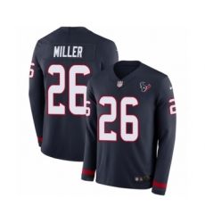 Youth Nike Houston Texans #26 Lamar Miller Limited Navy Blue Therma Long Sleeve NFL Jersey