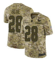 Youth Nike Houston Texans #28 Alfred Blue Limited Camo 2018 Salute to Service NFL Jersey