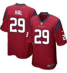 Men's Nike Houston Texans #29 Andre Hal Game Red Alternate NFL Jersey