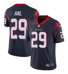 Men's Nike Houston Texans #29 Andre Hal Limited Navy Blue Team Color Vapor Untouchable NFL Jersey