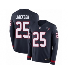 Men's Nike Houston Texans #25 Kareem Jackson Limited Navy Blue Therma Long Sleeve NFL Jersey