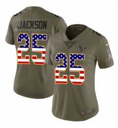 Women's Nike Houston Texans #25 Kareem Jackson Limited Olive/USA Flag 2017 Salute to Service NFL Jersey