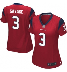 Women's Nike Houston Texans #3 Tom Savage Game Red Alternate NFL Jersey